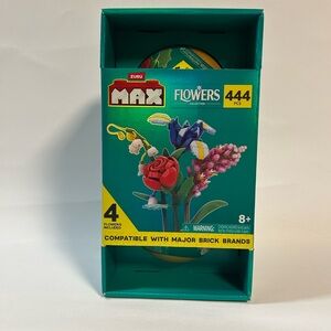 ZURU MAX Flowers Building Set - Green Box with Colorful Flowers (444 pcs)